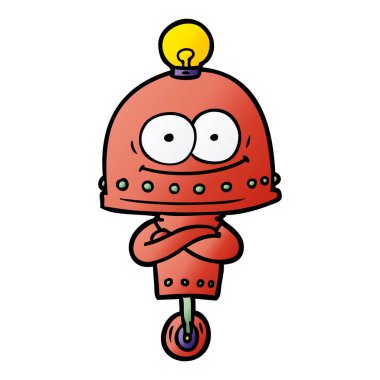 ampul ile mutlu karton robot