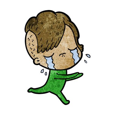 Ağlayan kızın vektör çizimi