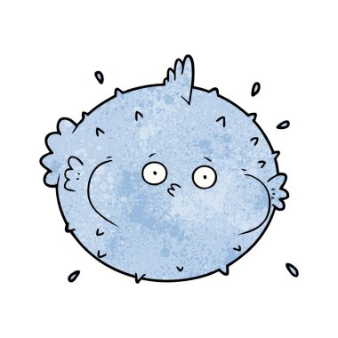 vektör çizim karikatür kirpi balığı