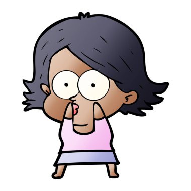 surat asmayı çizgi film kız vektör çizim