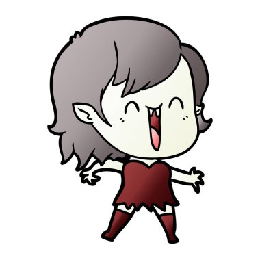 sevimli çizgi mutlu vampir kız