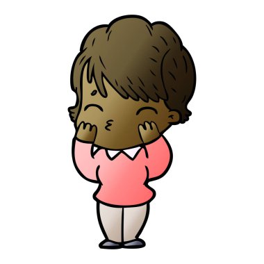 vektör çizim karikatür kadın düşünme