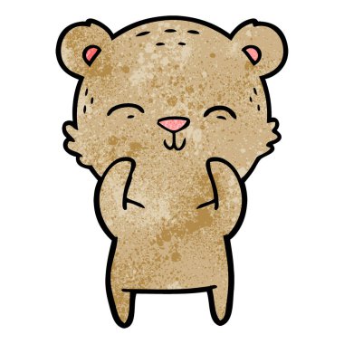 mutlu karikatür ayı vektör çizim