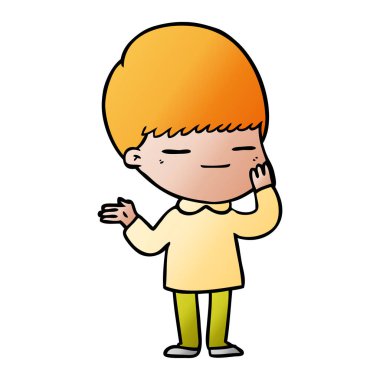 vektör çizim karikatür kendini beğenmiş çocuk