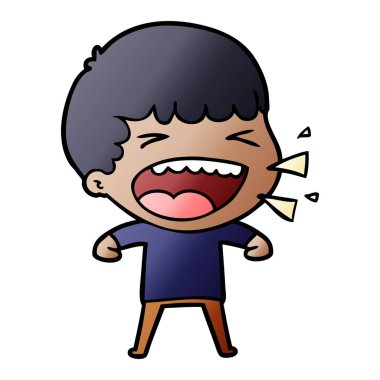 adam gülüyor karikatür vektör çizim