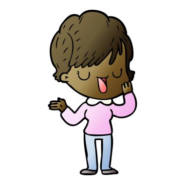 vektör çizim karikatür kadın söz