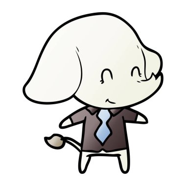 vektör çizim sevimli çizgi fil