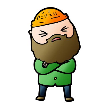 Sakallı çizgi film adamı.