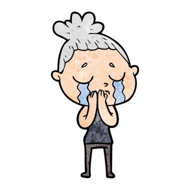 vektör çizim karikatür ağlayan kadın
