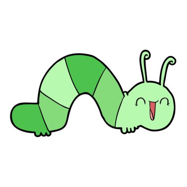 vektör çizim karikatür mutlu tırtıl