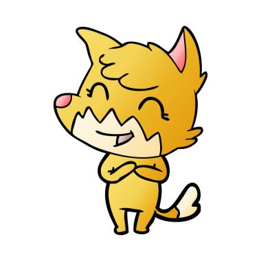 mutlu karikatür fox vektör çizim