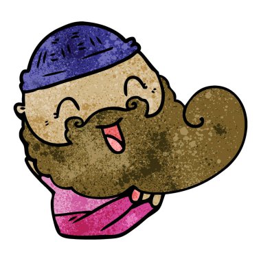 mutlu sakallı adam vektör çizim