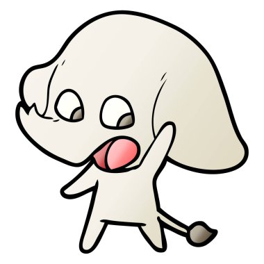 vektör çizim sevimli çizgi fil