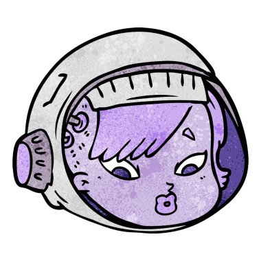 vektör çizim karikatür astronot yüz