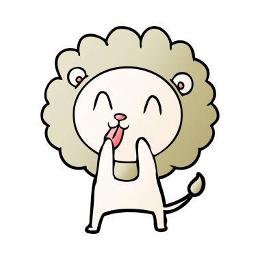 mutlu karikatür aslan vektör çizim