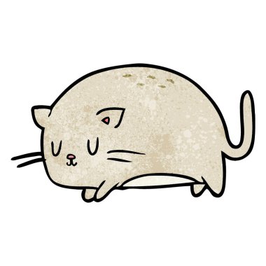 sevimli şişman çizgi kedi