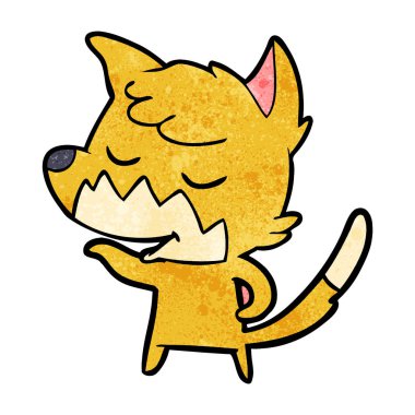 vektör çizim dostu karikatür Fox