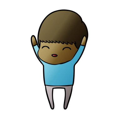 mutlu çizgi film çocuk vektör çizim