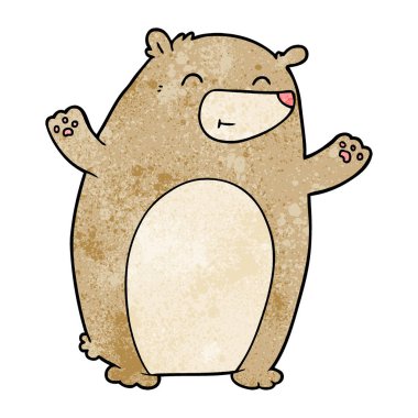 mutlu karikatür ayı vektör çizim