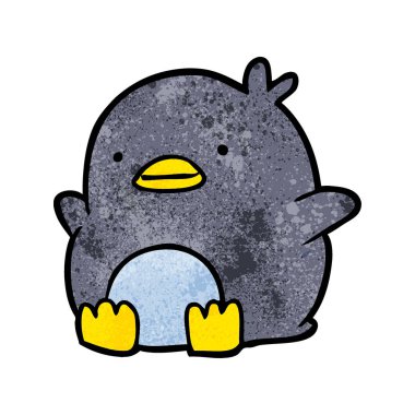 Tatlı penguen çizgi filminin vektör çizimi