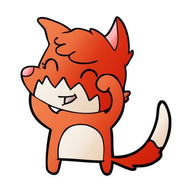mutlu karikatür fox vektör çizim