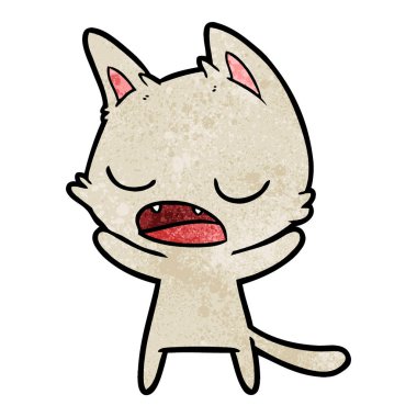 kedi karikatür konuşma vektör çizim