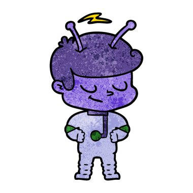 vektör çizim karikatür uzay adamı