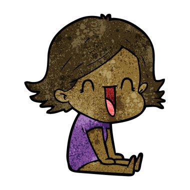 vektör çizim karikatür mutlu kadın