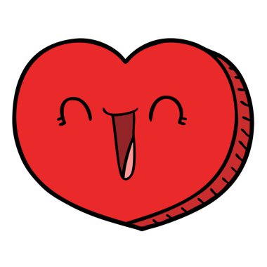 Karikatür kalp çiziminin vektör çizimi