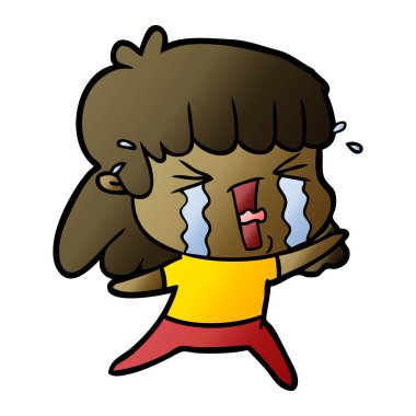 çizgi film kadın gözyaşları içinde