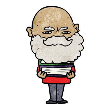 Sakal çatık ile çizgi film adam