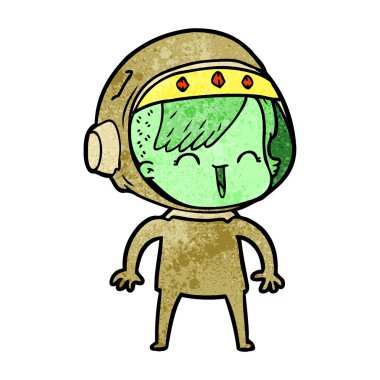 mutlu karikatür alan kız