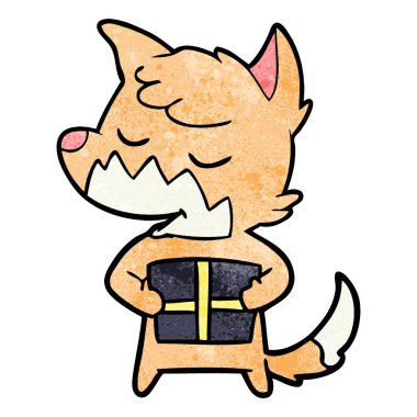 Dostu karikatür fox Noel hediyesi ile