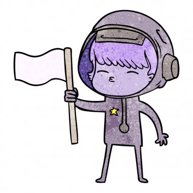 vektör çizim karikatür meraklı astronot