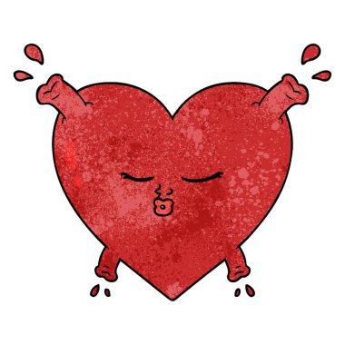 Karikatür kalp çiziminin vektör çizimi