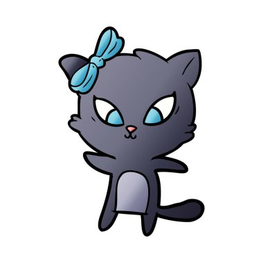 Çizgi film kedisinin vektör çizimi