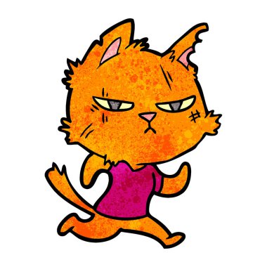 vektör çizim karikatür kedi çalıştıran