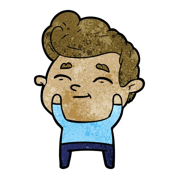 Ilustración Vectorial Hombre Dibujos Animados Feliz — Archivo Imágenes Vectoriales