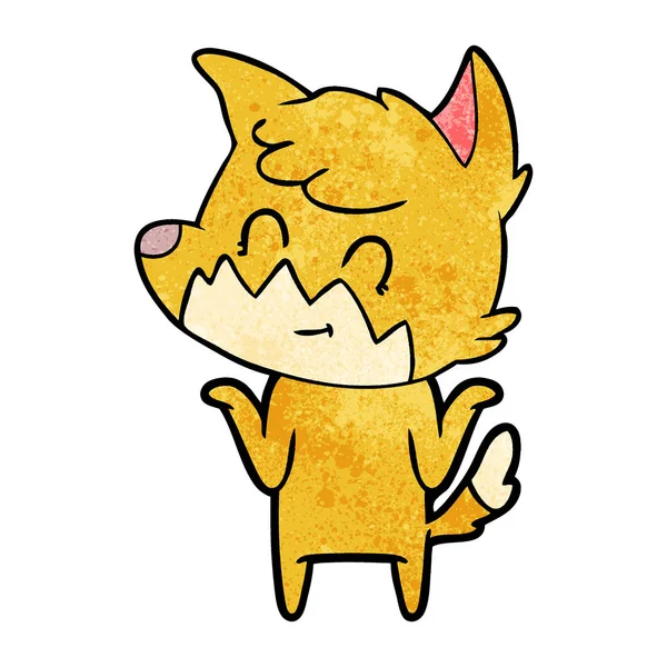 Ilustração Vetorial Cartoon Friendly Fox —  Vetores de Stock