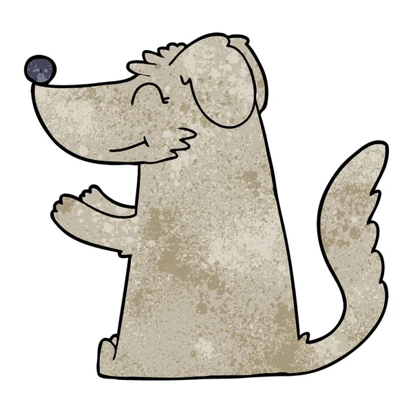 Vectorillustratie Van Happy Cartoon Hond — Stockvector