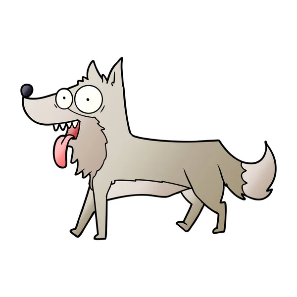 Ilustración Vectorial Dibujos Animados Perro Feliz — Vector de stock