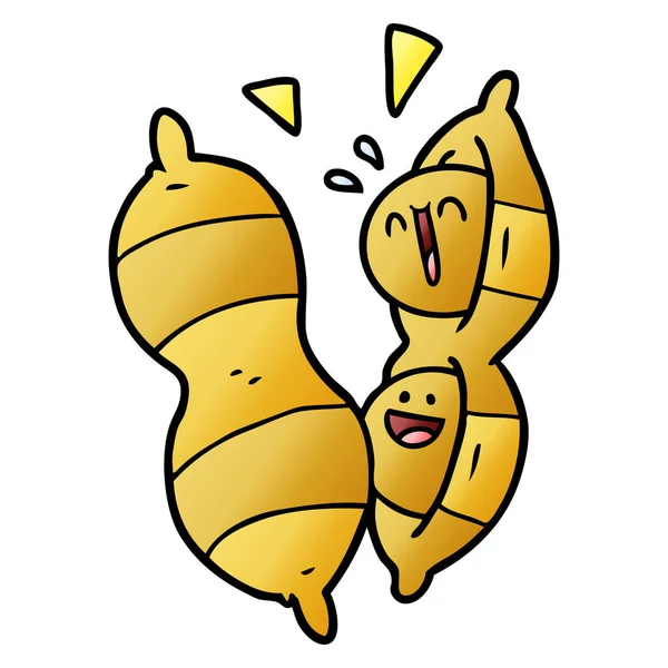 Ilustração Vetorial Amendoins Desenhos Animados — Vetor de Stock