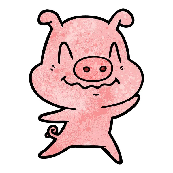 Vector Illustration Cartoon Pig — Stock Vector