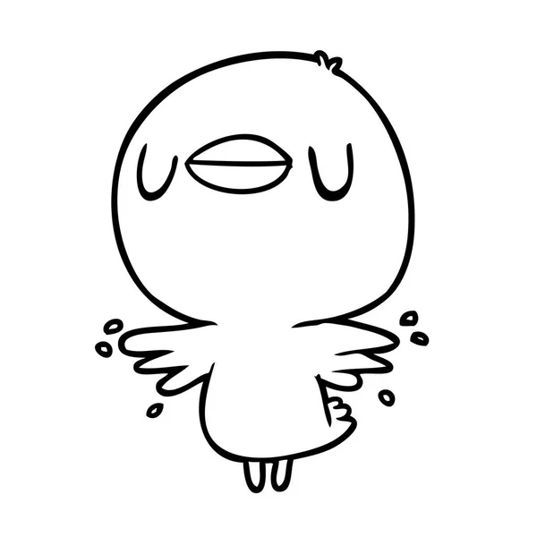 Schattige Cartoon Chick Fladderende Vleugels — Stockvector