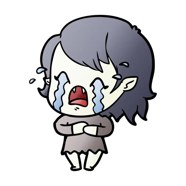 Dessin Animé Pleurer Vampire Fille — Image vectorielle