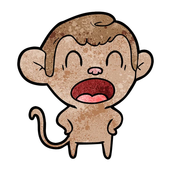 Illustrazione Vettoriale Gridare Scimmia Dei Cartoni Animati — Vettoriale Stock