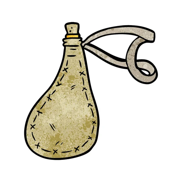 Cartoon Old Water Flask — Stock Vector