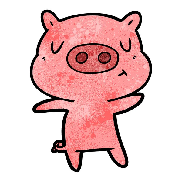 Vector Ilustración Contenido Dibujos Animados Cerdo — Vector de stock