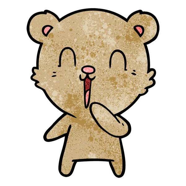 Glücklich Lachender Cartoon Bär — Stockvektor