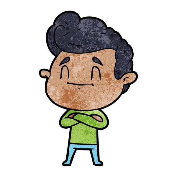 Ilustración Vectorial Hombre Dibujos Animados Feliz — Vector de stock